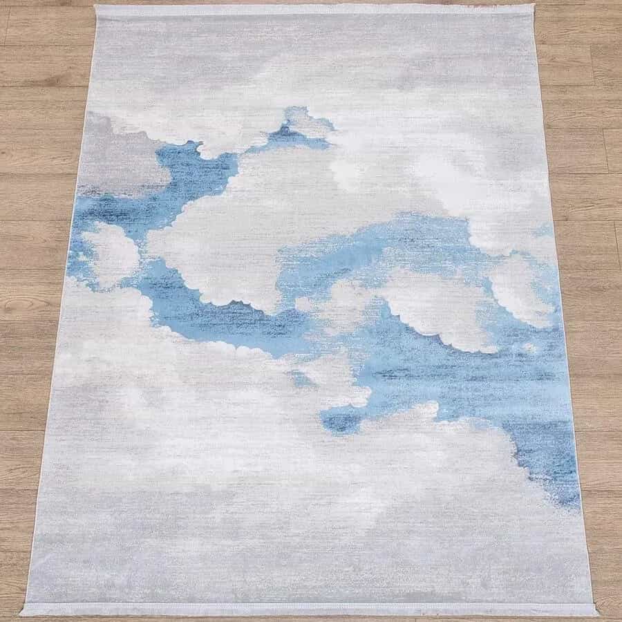 Ковер KARMEN HALI Lite B236B Прямоугольная BEIGE_COKEN / BLUE 0.8x1.5м