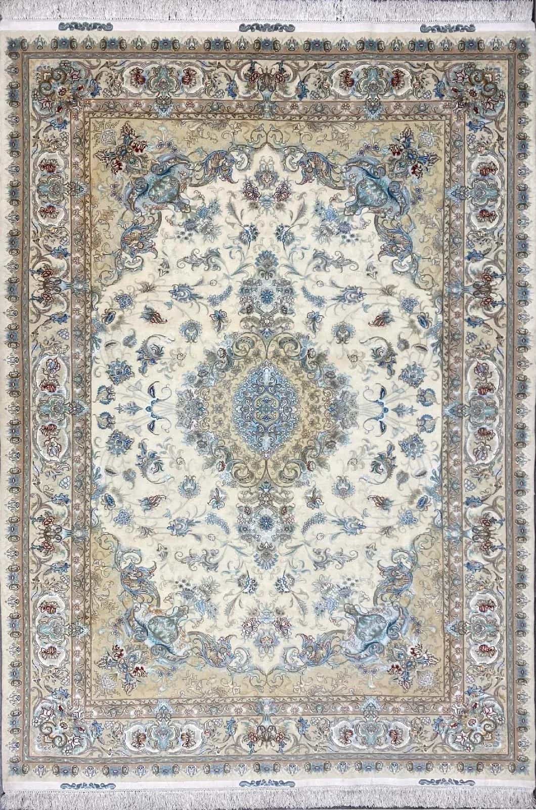 Иранский ковер ручной работы из шелка и шерсти 1.98x2.97м