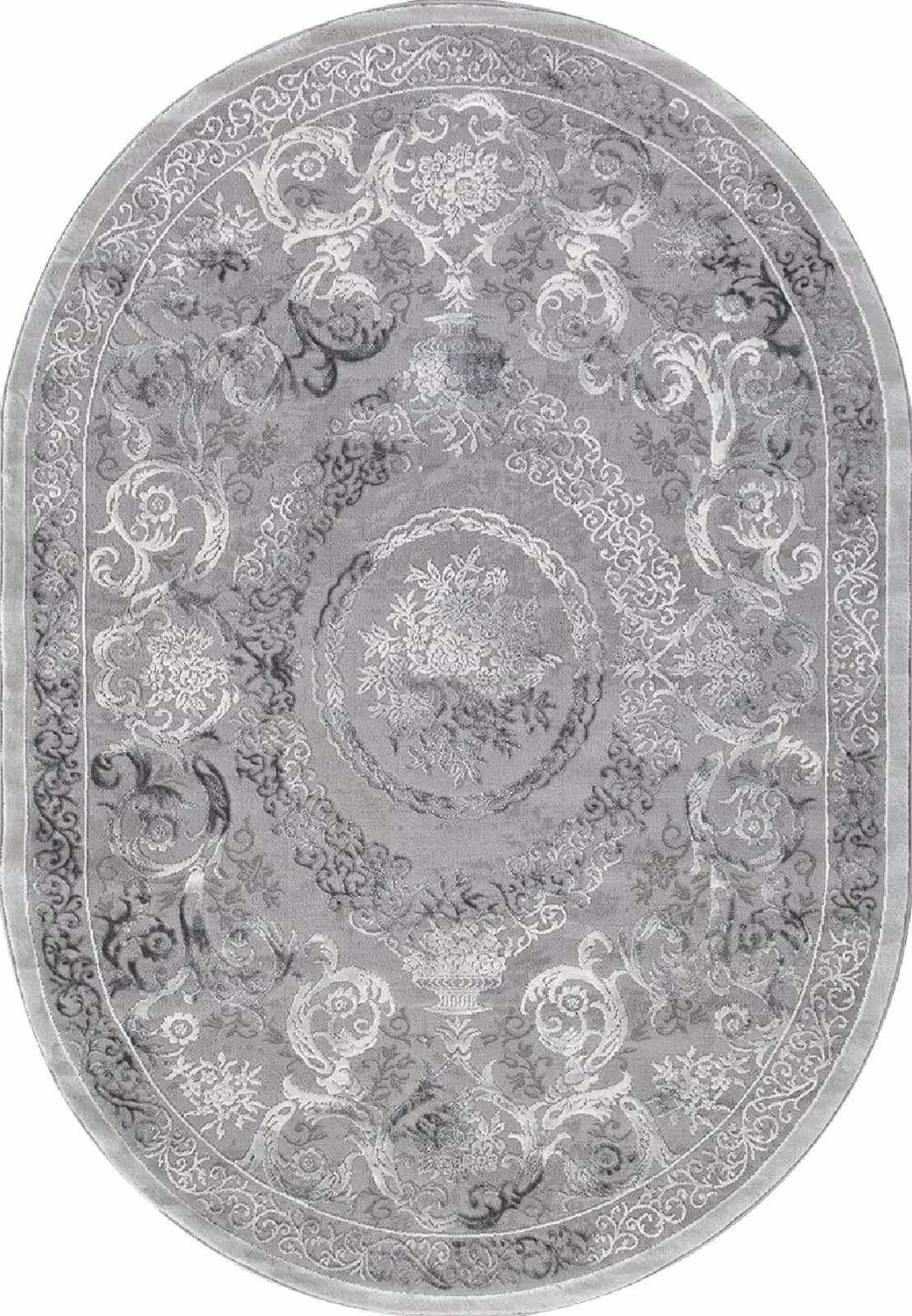Ковер KARMEN HALI ARMINA 03760A Овальная Grey Овал 0.8x1.5м