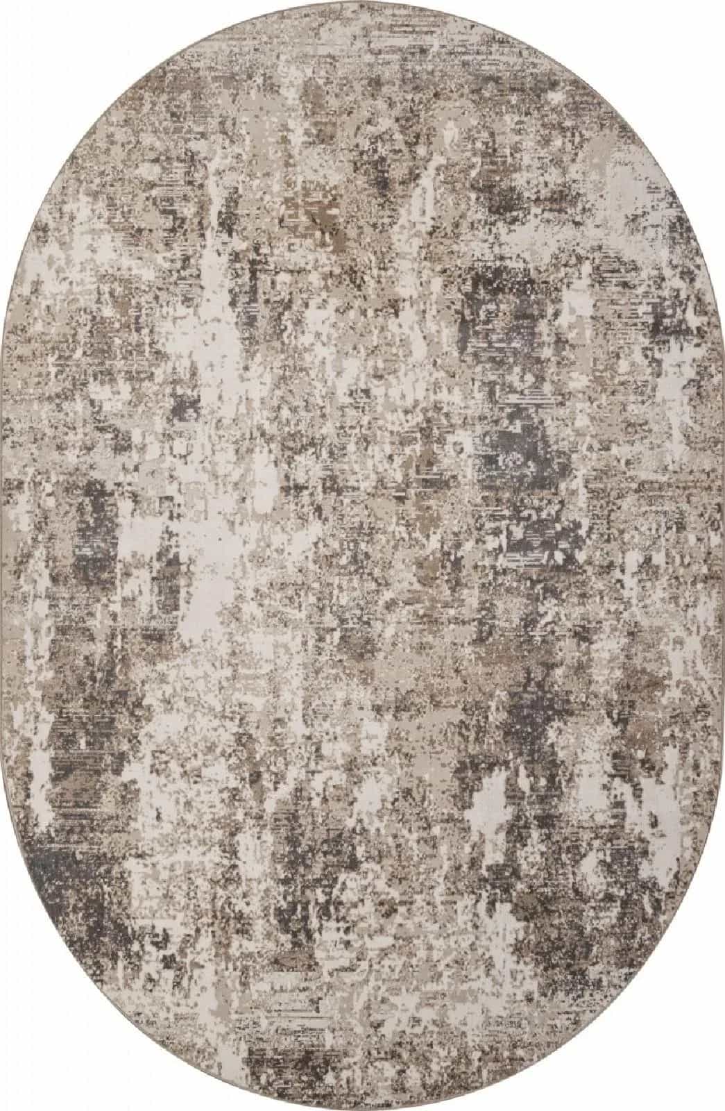Ковер ROZA SIESTA M031A Овальная CREAM / WHITE Овал 0.78x1.5м