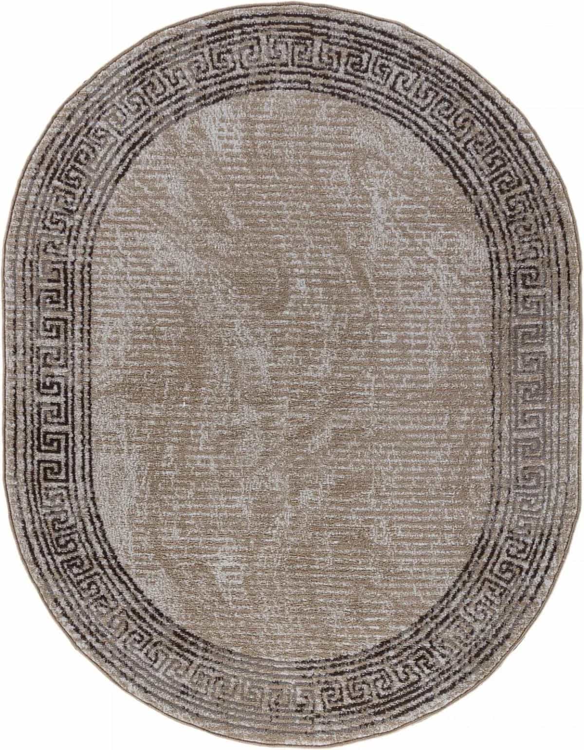 Ковер AIDIN CARPET PRAGA 06022A Овальная TOZ GRI / BROWN Овал 1x2м