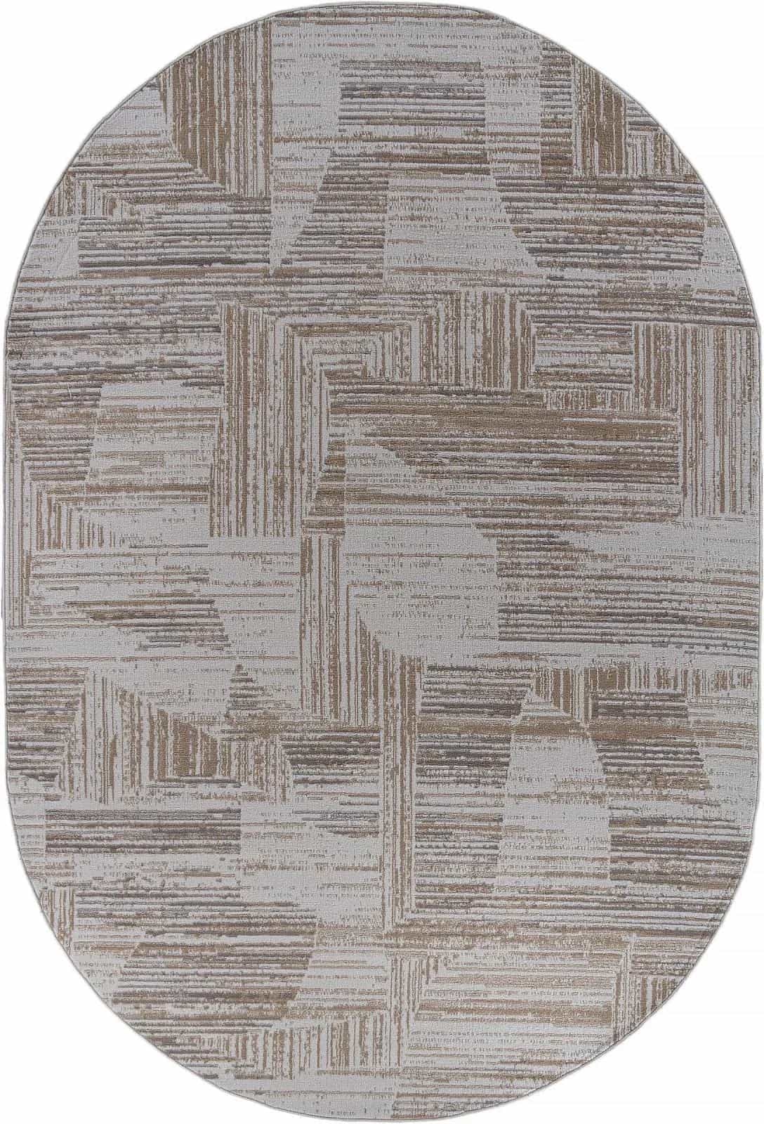 Ковер AIDIN CARPET PRAGA 06029A Овальная TOZ GRI / BEIGE Овал 1x2м