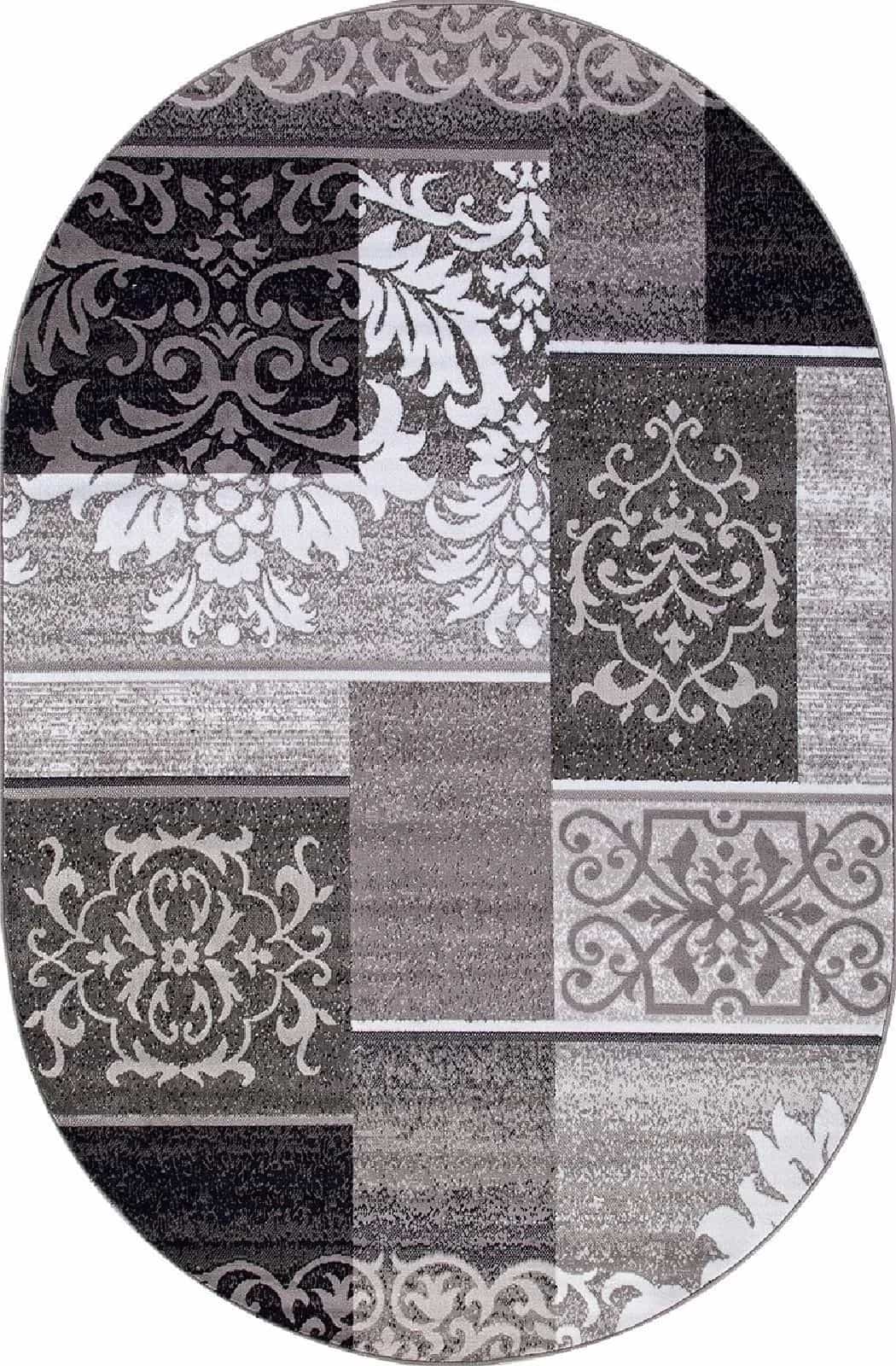 Ковер Merinos SILVER d216 Овальная GRAY Овал 3x4м