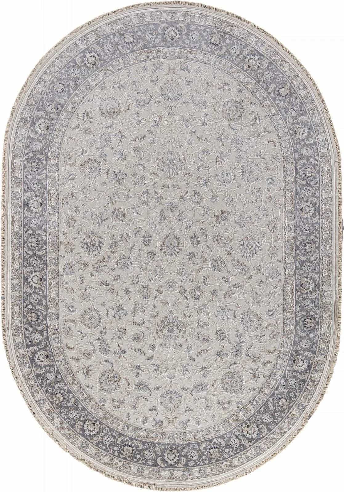 Ковер DURKAR Jasmine 35831Z Овальная CREAM / L.GREY Овал 1x2м