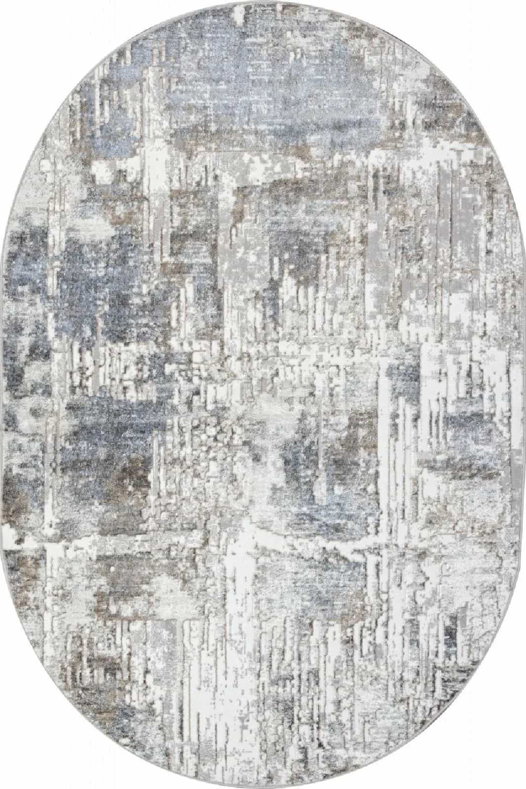 Ковер Ковер Современный ALPIN PARADIZE 06735B L.BLUE / GREY Овал Овал 0.8x1.5м