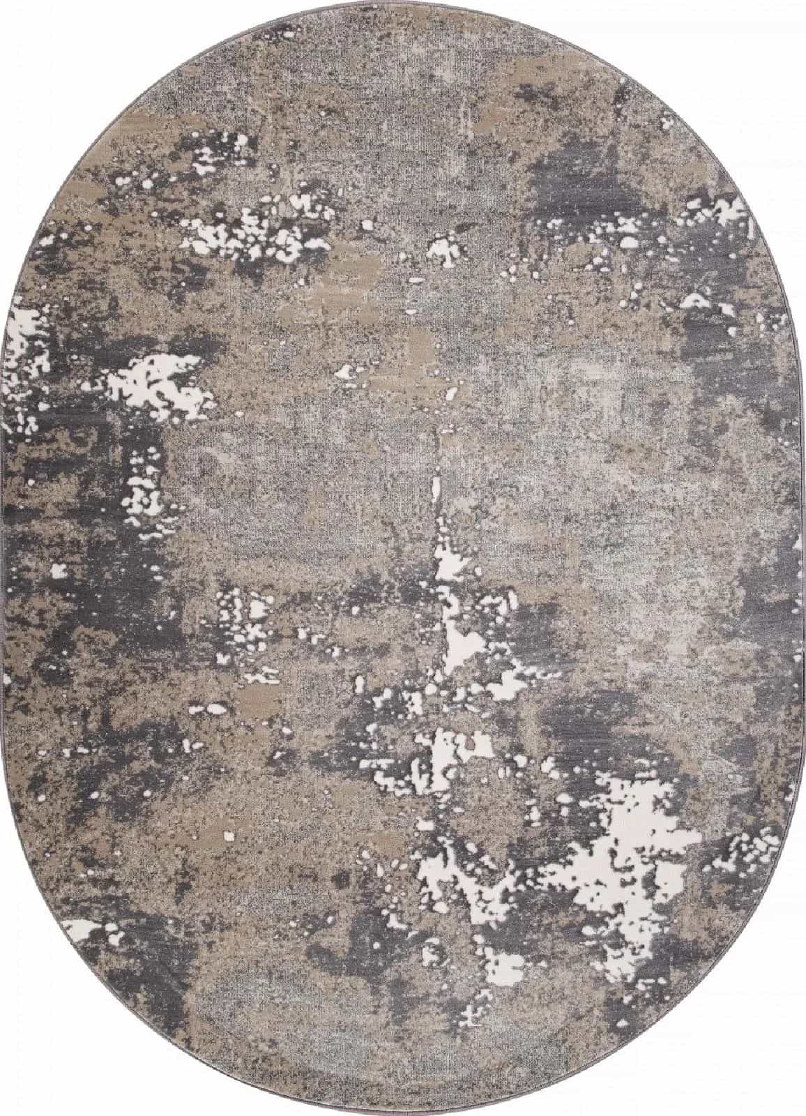 Ковер MERINOS ATLANTIS D996 CREAM-GRAY Овал Овал 0.8x1.4м