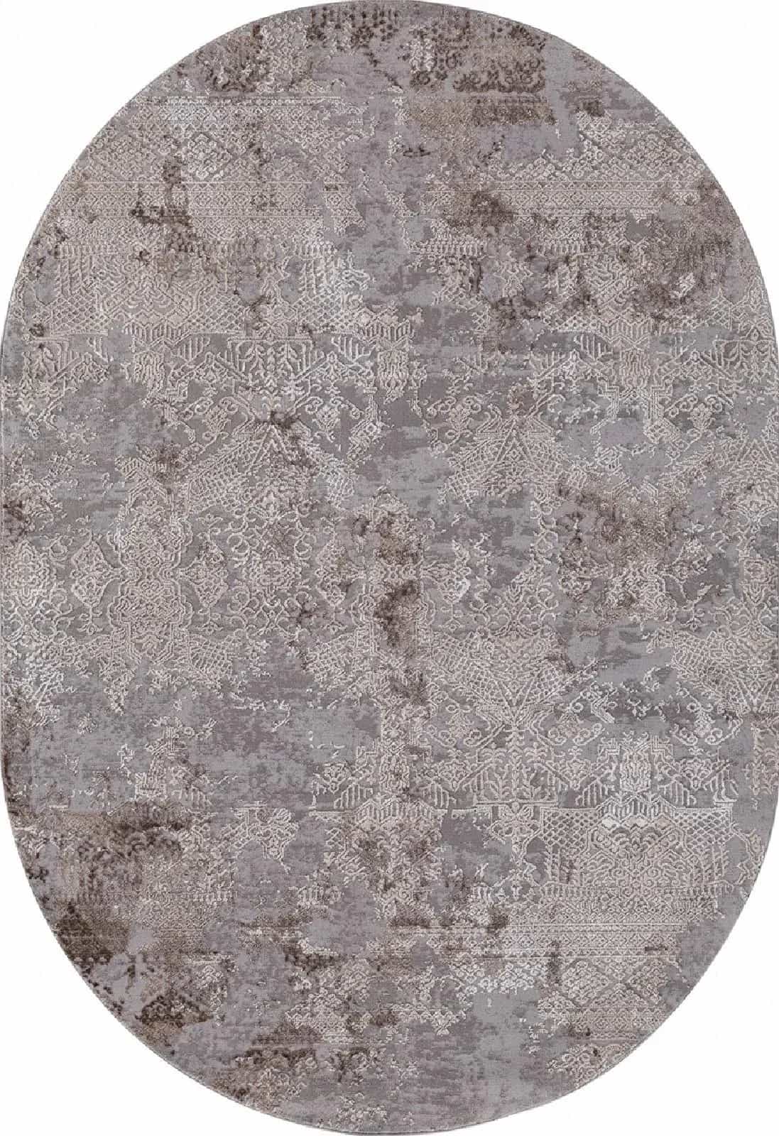 Ковер KARMEN HALI ARMINA 03851C Овальная Grey-Brown Круг 2.4x2.4м