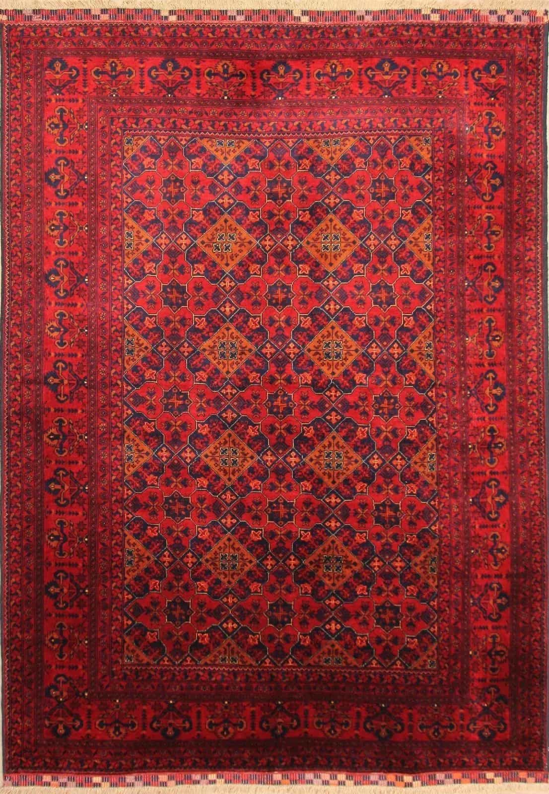 Шелковый Афганский ковер ручной работы 1.46x2м