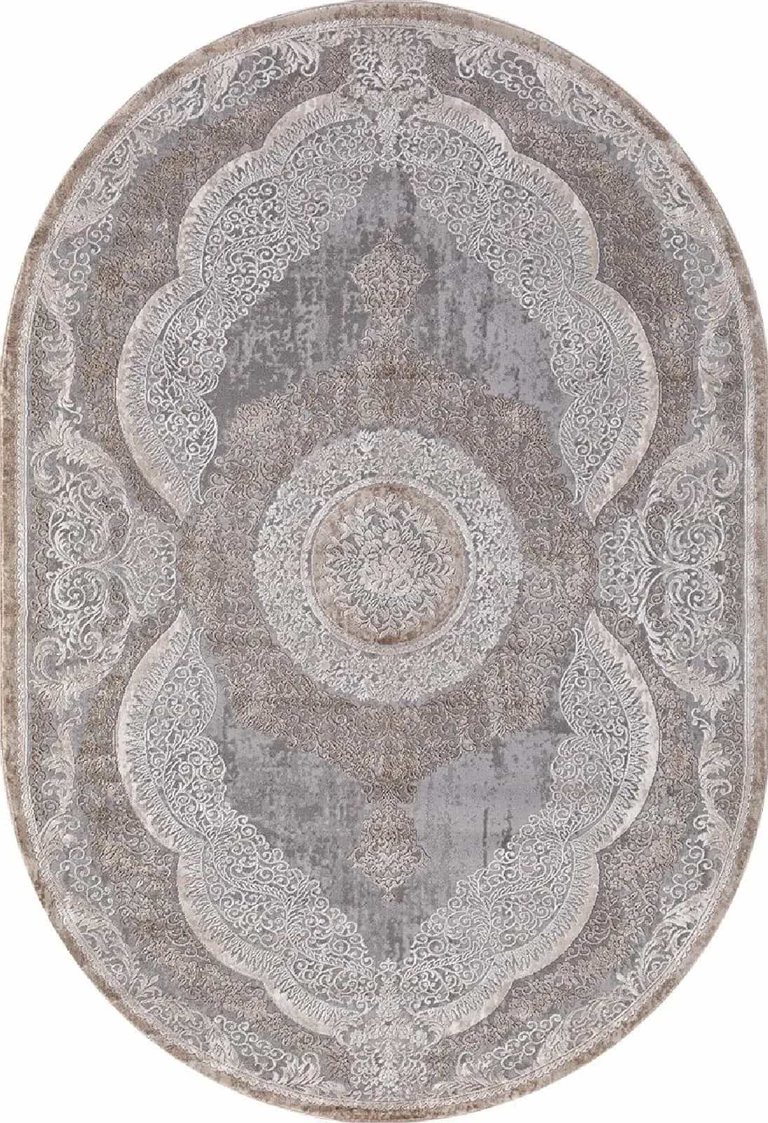 Ковер KARMEN HALI ARMINA 03880C Овальная Grey-Brown Круг 2.4x2.4м
