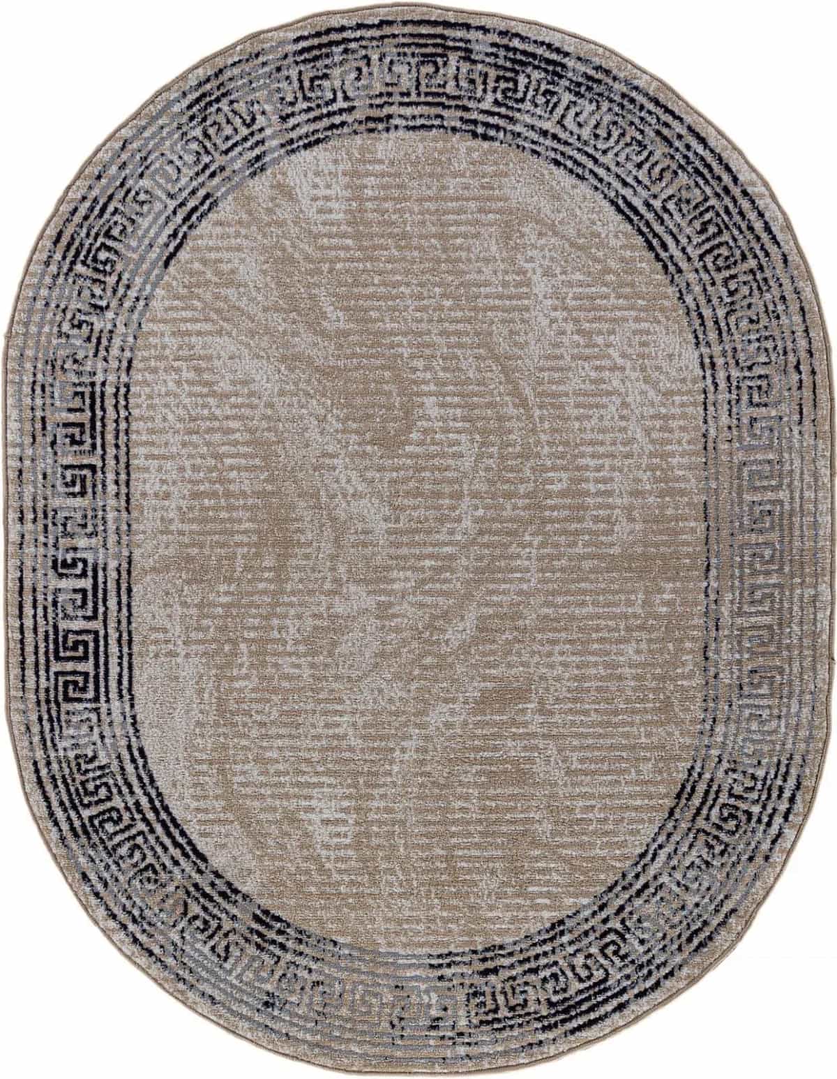 Ковер AIDIN CARPET PRAGA 06022A Овальная TOZ GRI / NAVY Овал 1x2м