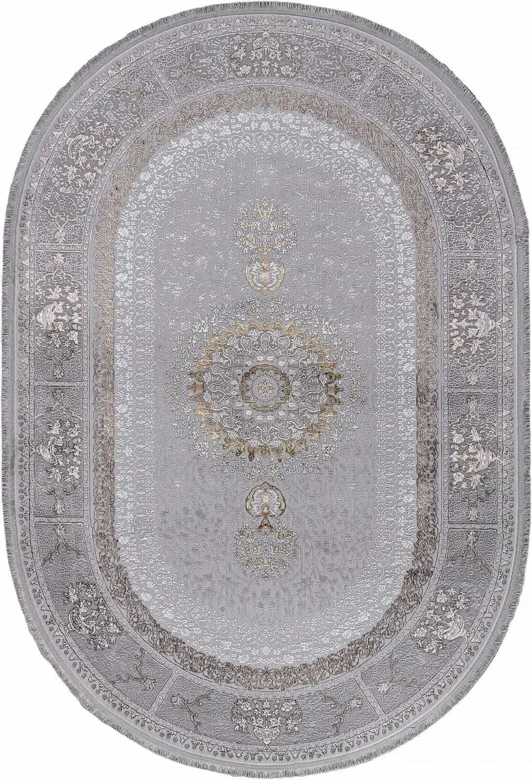 Ковер ARDA ZARINA A053B Овальная LIGHT GREY SHRINK Овал 0.8x1.5м