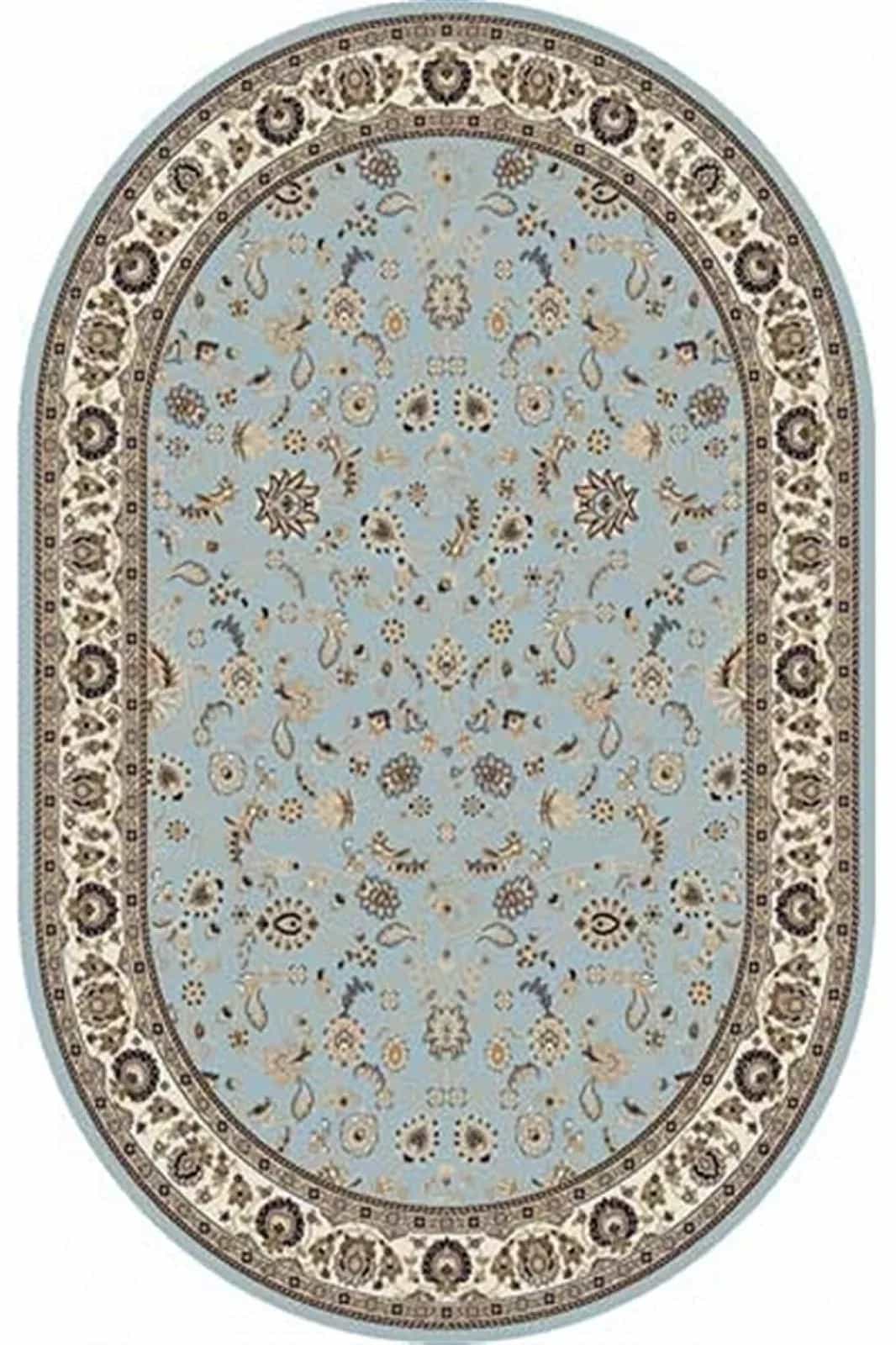 Ковер Merinos Valencia Deluxe d251 l.blue-brown овал Овал 2.5x3.5м