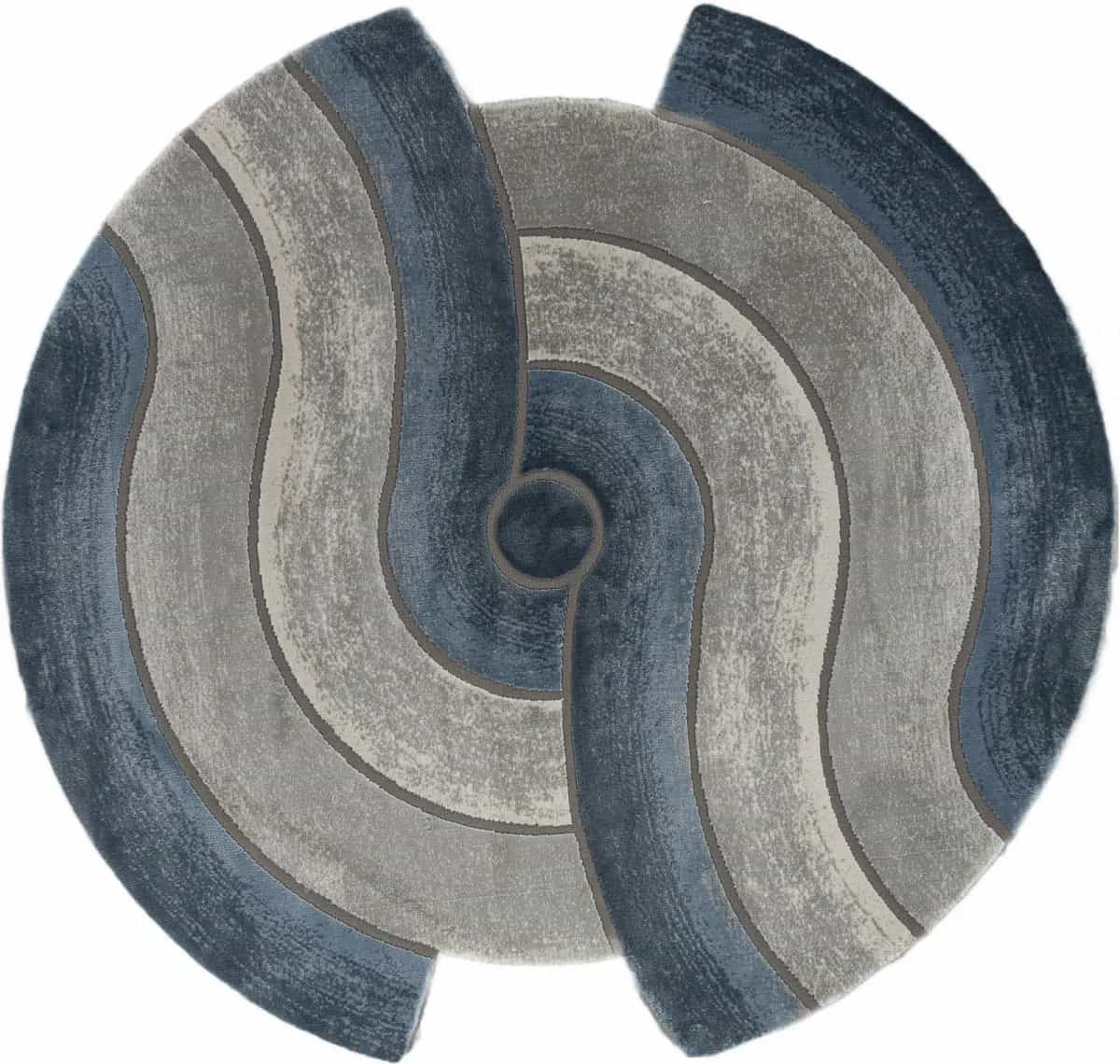 Ковер KARMEN HALI SAFIR 00836T Овальная GREY / BLUE Круг 1.56x1.56м