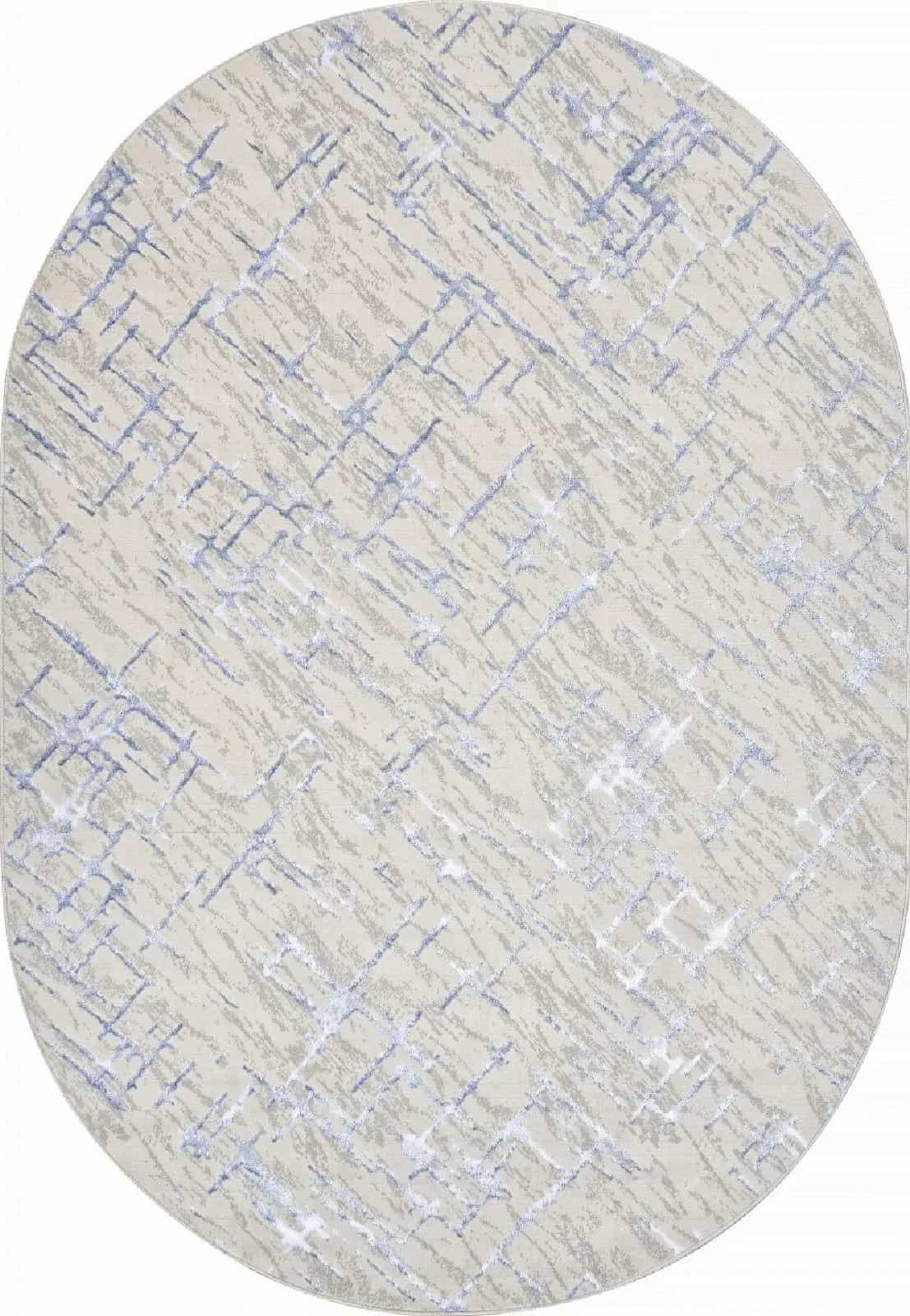 Ковер Merinos LIMAN F164 Овальная Cream-Blue Овал 1.2x1.8м