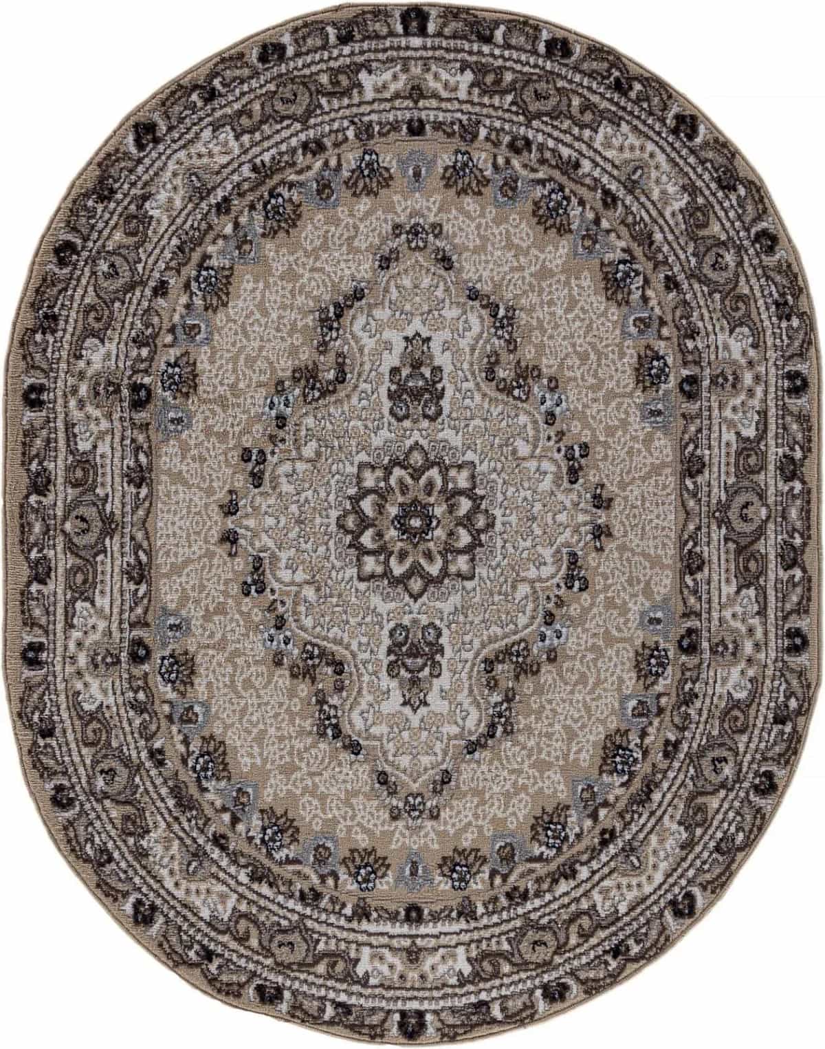 Ковер AIDIN CARPET PRAGA 06020A Овальная BEIGE Овал 1x2м