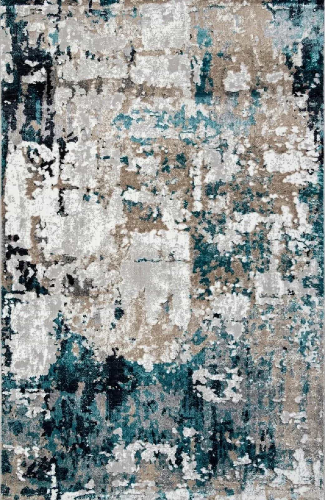 Ковер Ковер Современный ALPIN PARADIZE 01632A GREY / TURQUOISE 2.4x3.4м