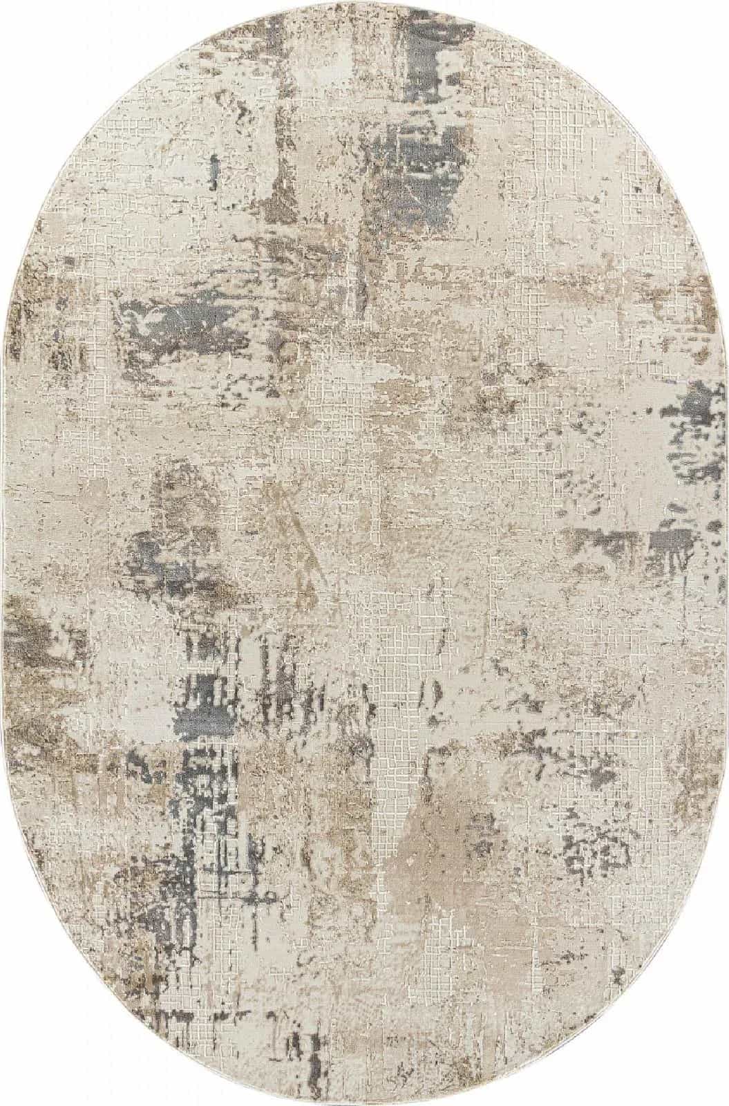 Ковер ROZA SIESTA M043A Овальная BONE / GRAY Овал 1.56x2.3м