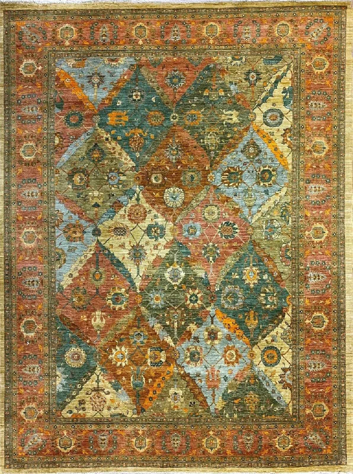 Шелковый Афганский ковер ручной работы 2.79x3.68м