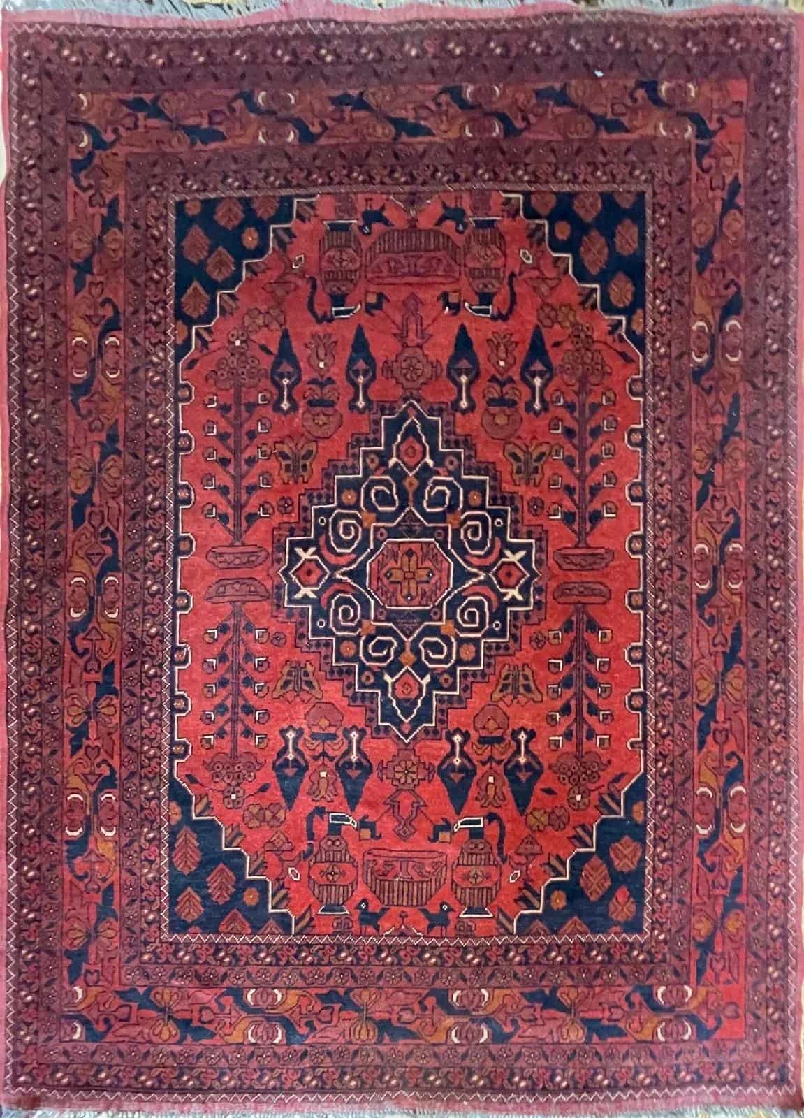 Шерстяной Афганский ковер ручной работы 1.49x1.95м