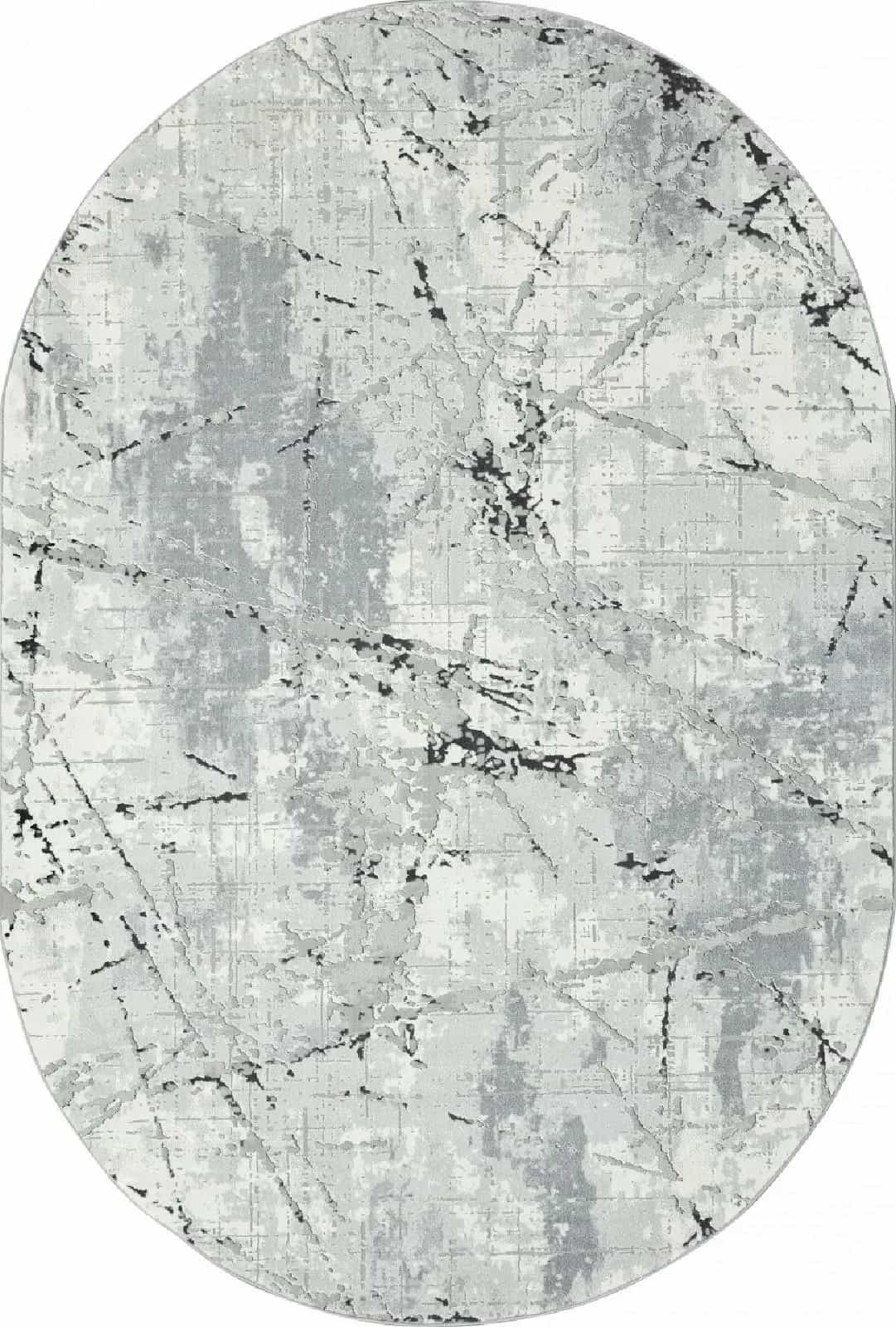 Ковер KARMEN HALI NENSI GL039G Овальная Grey Овал 1.6x2.3м