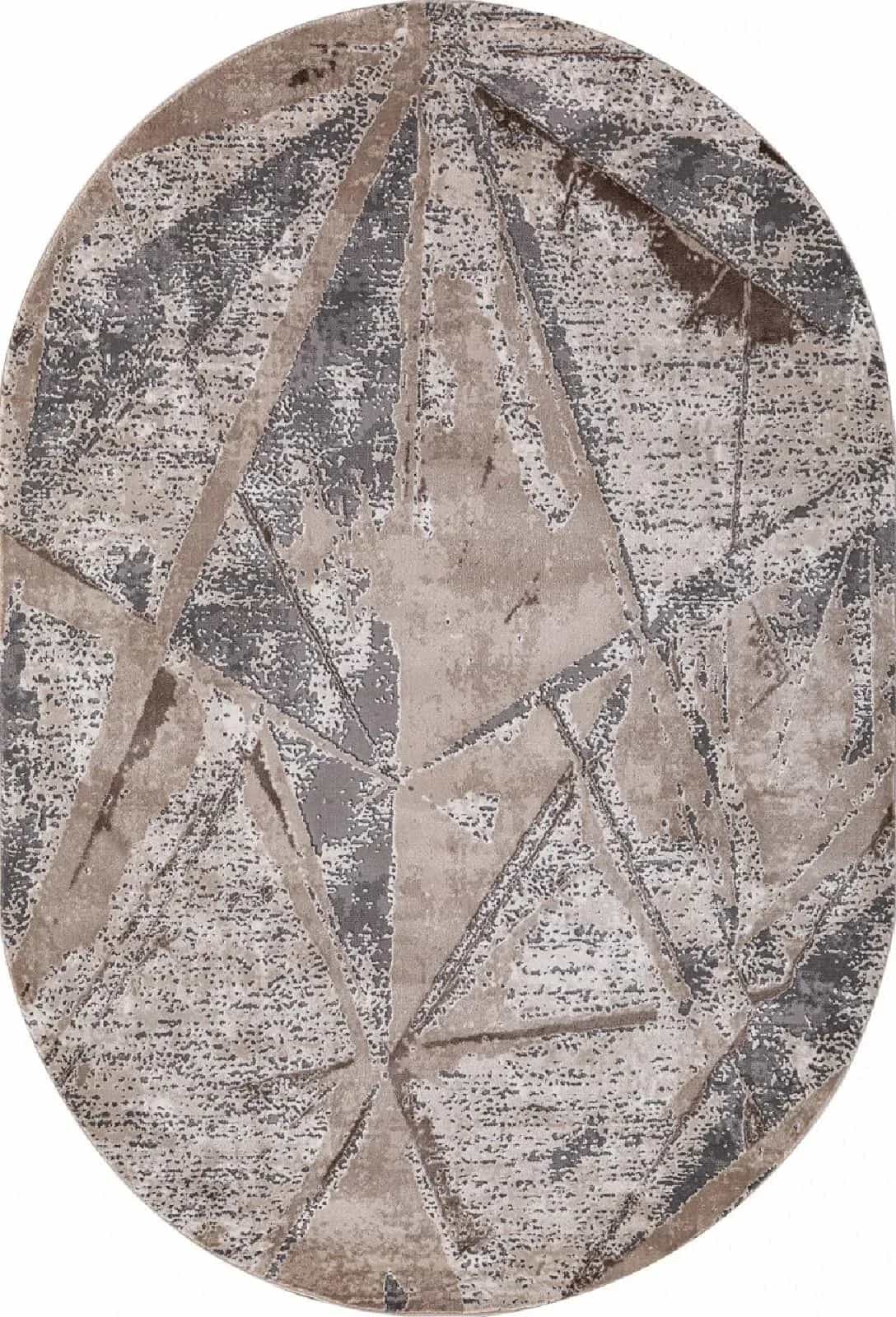 Ковер KARMEN HALI ARMINA 04022C Овальная Grey-Brown Овал 1.6x2.3м