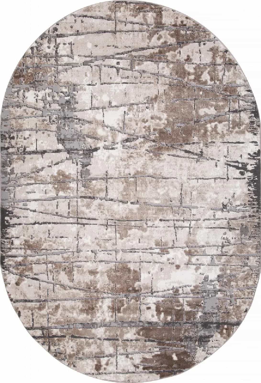 Ковер KARMEN HALI ARMINA 03802A Овальная Grey-Brown Круг 2x2м