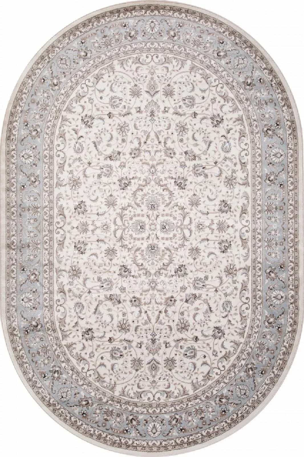 Ковер Merinos VALENCIA DELUXE F014 Овальная Cream-L.Blue Овал 3x4м