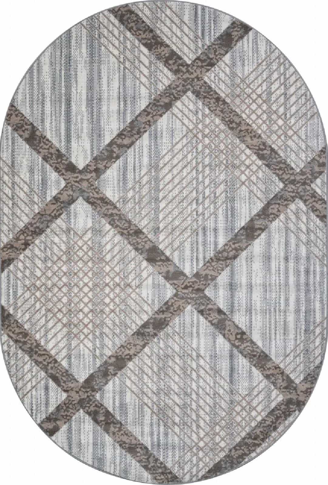 Ковер Ковер Современный MERINOS SIERRA F351 CREAM-BLUE Овал Овал 2x4м