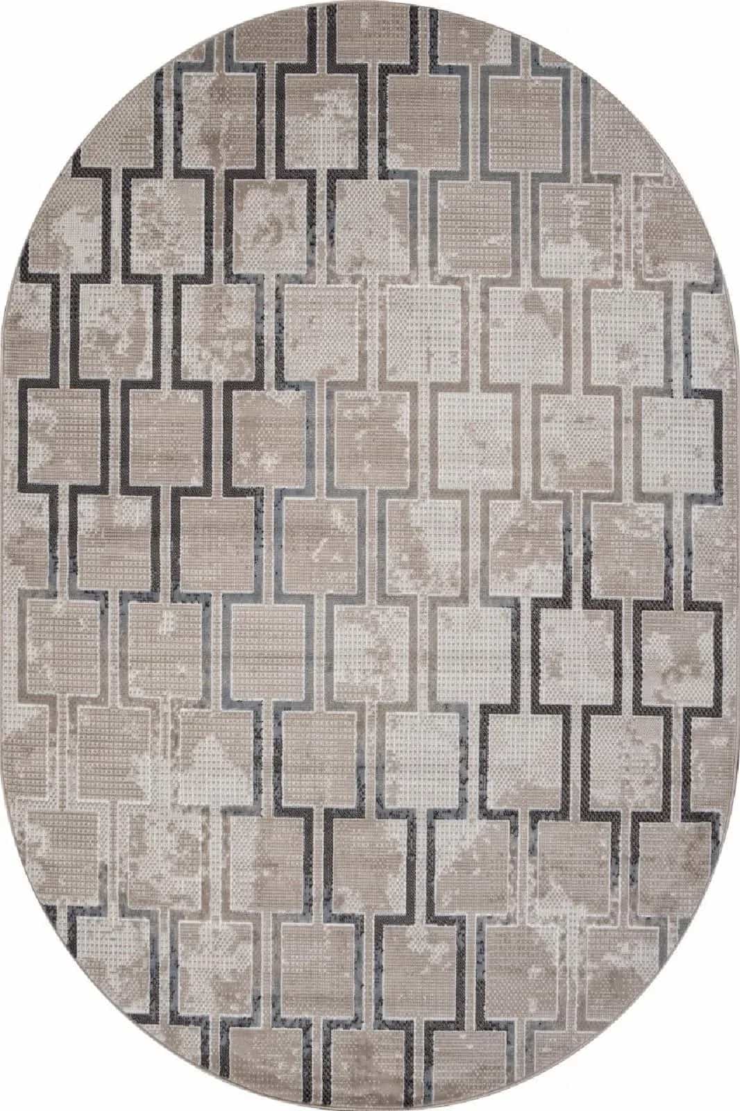 Ковер Ковер Современный MERINOS SIERRA F353 BEIGE-BLUE Овал Овал 2x4м