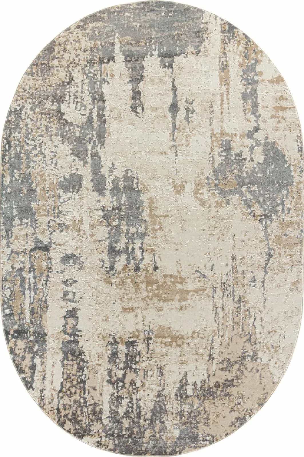 Ковер ROZA SIESTA M027A Овальная LIGHT BEIGE / TAUPE Овал 0.78x1.5м