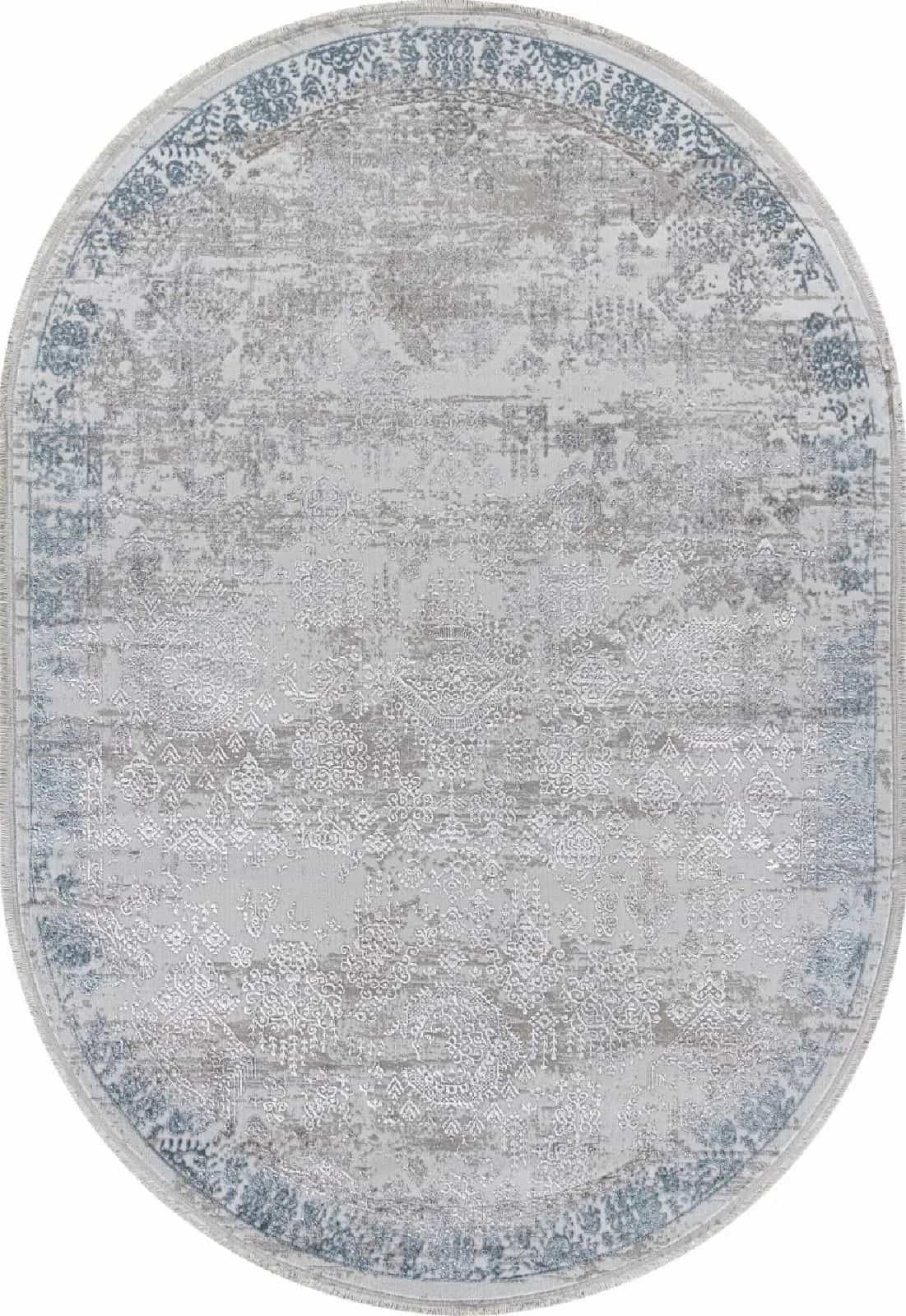 Ковер ARDA EFSAN L252A Овальная CREAM SHRINK / BLUE FDY Овал 2.4x3.4м