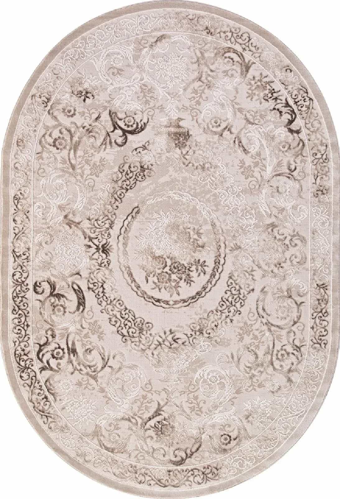 Ковер KARMEN HALI ARMINA 03701A Овальная BROWN Круг 1.6x1.6м